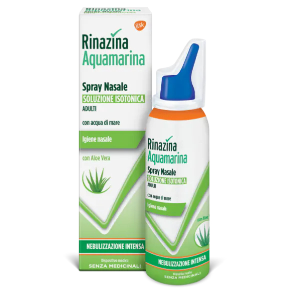 

Rinazina Aquamarina Spray Nasale Isotonico Con Aloe Vera Nebulizzazione Intensa 100ml